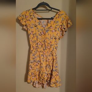 Yellow floral romper